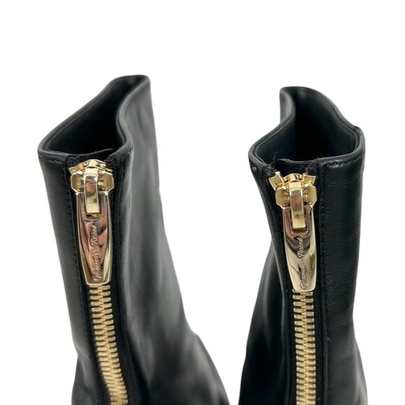 Gianvito Rossi Black Leather Lucite Heeled Pointed Toe Boots - Picture 8 of 15